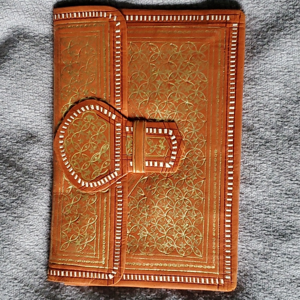 Beautiful Moroccan leather purse/wristlet vintage 1960s